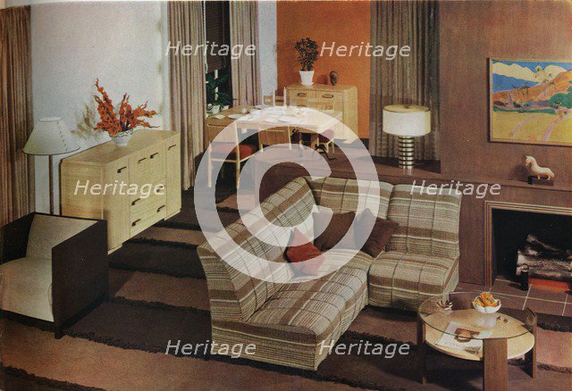 'Dining-living-room designed by Mary Davis Gillies for McCall's Magazine', c1940.