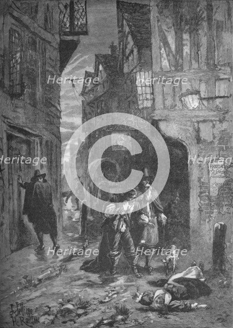 The Great Plague: scenes in the streets of London, 1665-1666 (1905). Artist: Unknown.