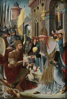 Meeting of Abraham and Melchizedek (inner, left wing of a triptych), c.1510-c.1520. Creator: Anon.
