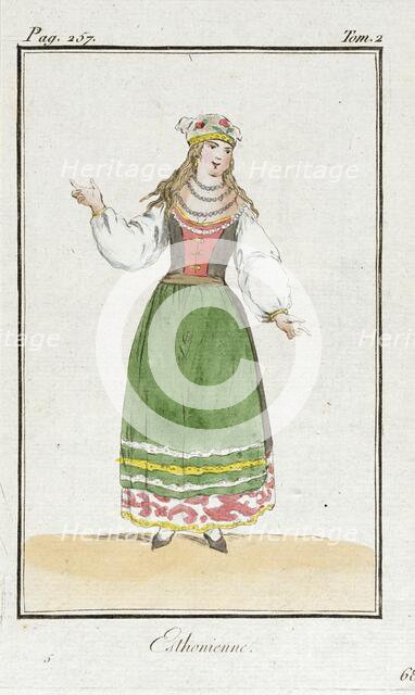 Costume Plate (Esthonienne), late 18th to early 19th century. Creator: Jacques Grasset de Saint-Sauveur.