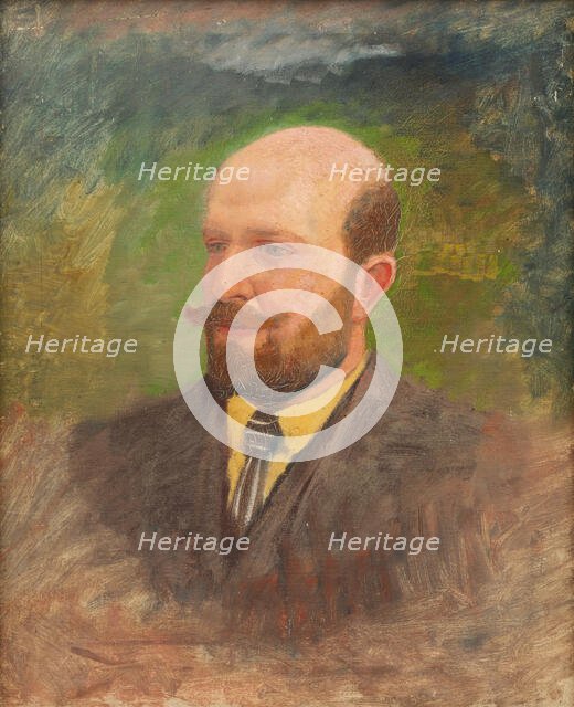 Portrait of a Man with a Tie, 1880-1900. Creator: Ladislav Mednyanszky.