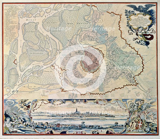 Plan of the city of Vienna following an engraving of 1720.