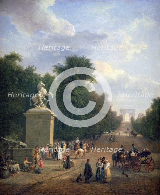 'The Entrance to the Champs-Élysées', c1804-1836. Artist: Eustache Francois Duval