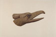 Carved Eagle Head, c. 1937. Creator: Lucille Chabot.