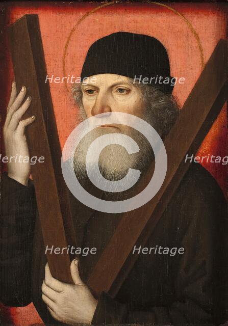 Portrait of a Man as Saint Andrew (recto), 1480. Creator: Master of the Magdalen Legend.