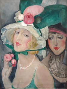 Deux cocottes avec des chapeaux, 1920. Creator: Wegener, Gerda (1886-1940).