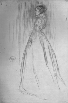 'The Velvet Dress (Mrs. Leyland)', 1873, (1904). Artist: James Abbott McNeill Whistler.