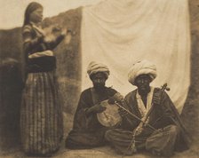 Egyptian Musicians (Rawabí) and Almée, February 20, 1852. Creator: Ernest Benecke.