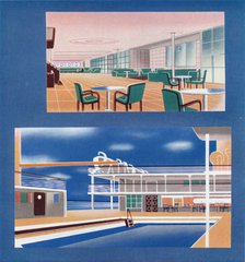 'The Tourist Lounge and Swimming Bath of the RMS Orion', 1935. Artist: Unknown.