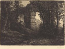 Ruins of an Ancient Aqueduct (Ruine d'un ancien aqueduc). Creator: Alphonse Legros.