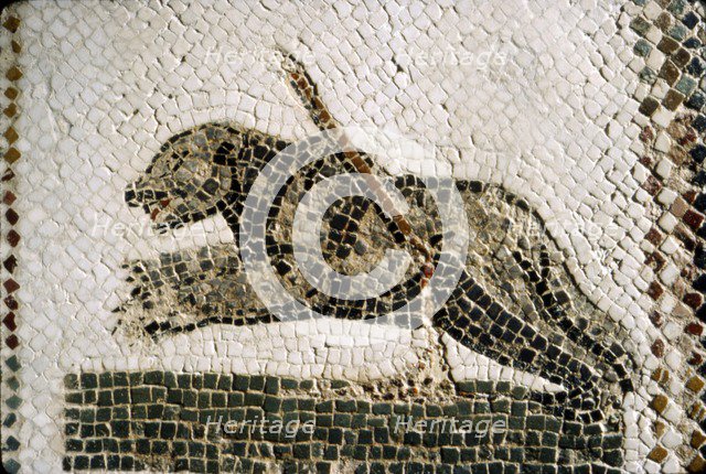 Roman Mosaic detail of Bear, from Diana the Huntress, Thuburbo Majus, Tunisia, c4th century. Artist: Unknown.