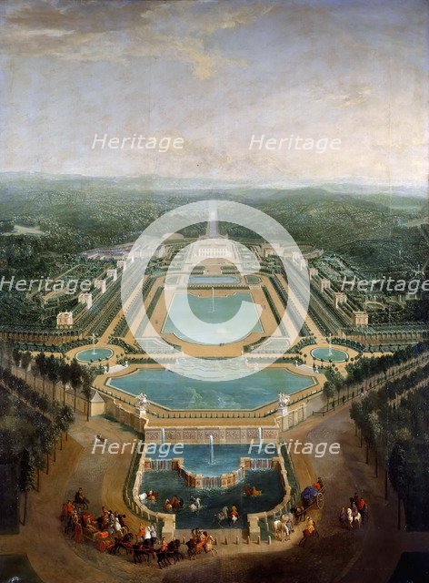 General view of the chateau and gardens at Marly, around 1724. Artist: Martin, Pierre-Denis II (1663-1742)