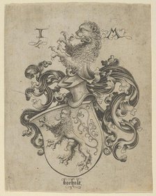 Coat of Arms with a Lion. Creator: Israhel van Meckenem.