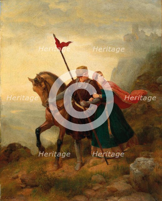 Walther and Hildegund Fleeing , 1841. Creator: Lessing, Carl Friedrich (1808-1880).