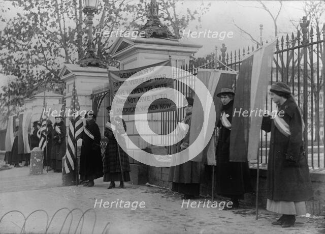 Woman Suffrage - Picket Parade, 1917. Creator: Harris & Ewing.