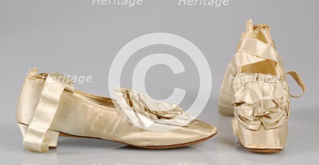 Wedding slippers, probably American, 1867-75. Creator: Unknown.