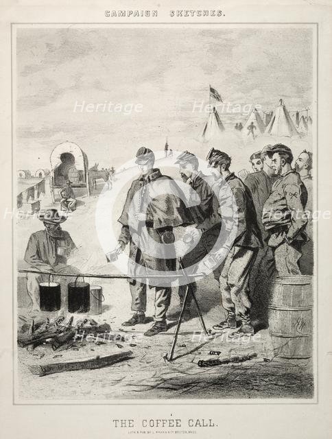 Campaign Sketches: The Coffee Call, 1863. Creator: Winslow Homer (American, 1836-1910).