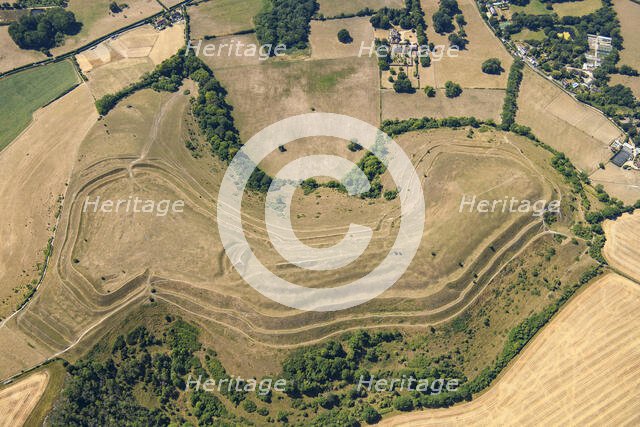 Hambledon Hill, an Iron Age multivallate hillfort earthwork, Dorset, 2022. Creator: Damian Grady.