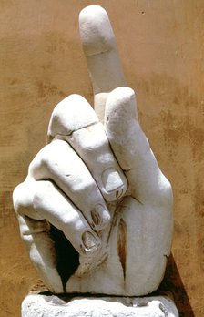 Right hand from a colossal statue of Emperor Constantine, 330 AD. Artist: Unknown