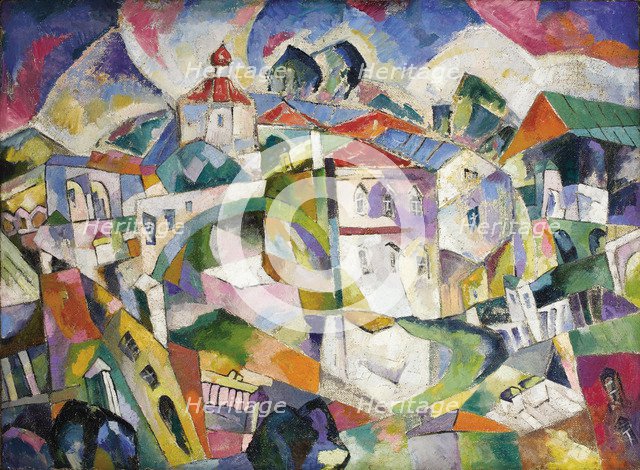 Cubist Cityscape, 1910s. Artist: Lentulov, Aristarkh Vasilyevich (1882-1943)