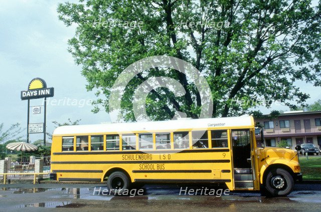 American School Bus,Texas. Artist: Unknown.