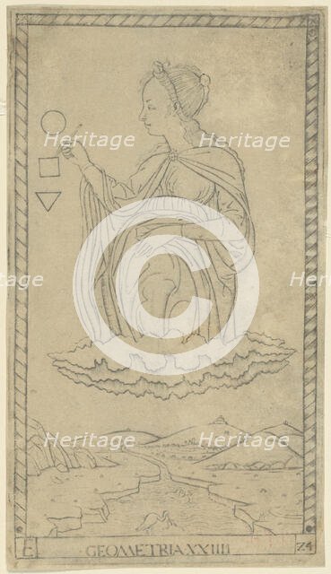 Geometry, plate 24 from Arts and Sciences, c.1465. Creator: Unknown.