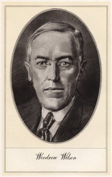 Woodrow Wilson, 28th President of the United States, (early 20th century). Artist: Gordon Ross