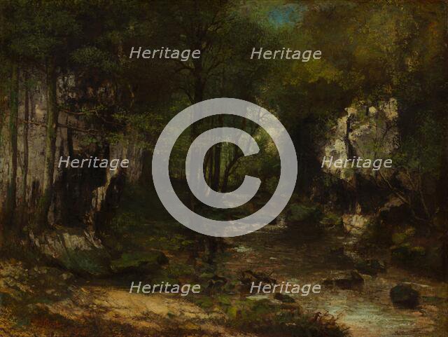 The Stream (Le Ruisseau du Puits-Noir; vallée de la Loue), 1855. Creator: Gustave Courbet.
