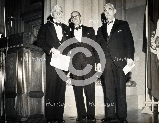 Three scientists at the Washington Congress of Tropical Medicine, 1948. Creator: Unknown.