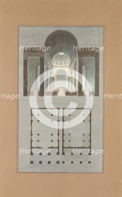 Church of the French Protestants (Eglise Français du Saint Esprit), New York..., 1831-34. Creator: Alexander Jackson Davis.