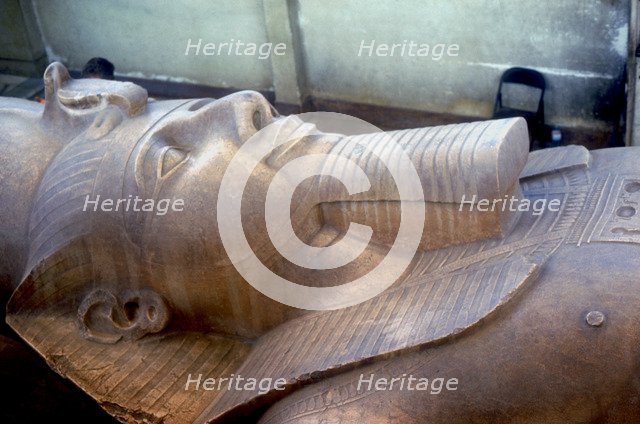 Head of colossal statue of Rameses II, Memphis, Egypt, c13th century BC. Artist: Unknown