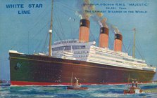 Quadruple-Screw R.M.S Majestic of the White Star Line', c1920s. Artist: Unknown