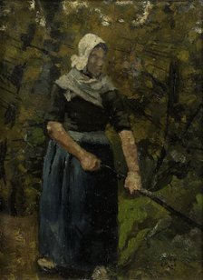 A Peasant Woman with a Stick, 1890. Creator: Richard Roland Holst.