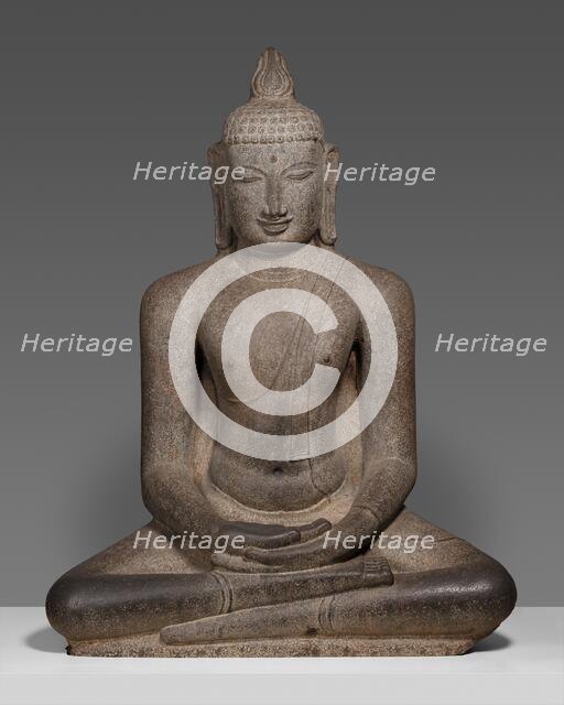 Buddha Shakyamuni Seated in Meditation (Dhyanamudra), Chola period, about 12th century. Creator: Unknown.