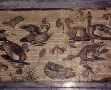 Roman Mosaic from Pompeii of ducks and frogs in a water garden, 1st century. Artist: Dioscurides of Samos.