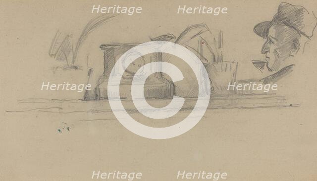 The Artist's Father and Objects on a Mantel [verso], 1877/1881. Creator: Paul Cezanne.