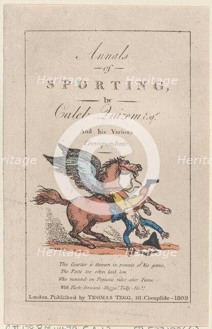Annals of Sporting, 1809., 1809. Creator: Thomas Rowlandson.