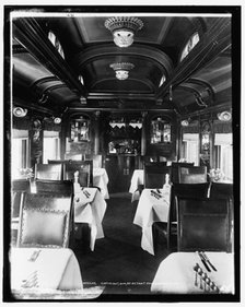 Car interiors, dining car, Chicago and Alton Railroad, c1900. Creator: Unknown.