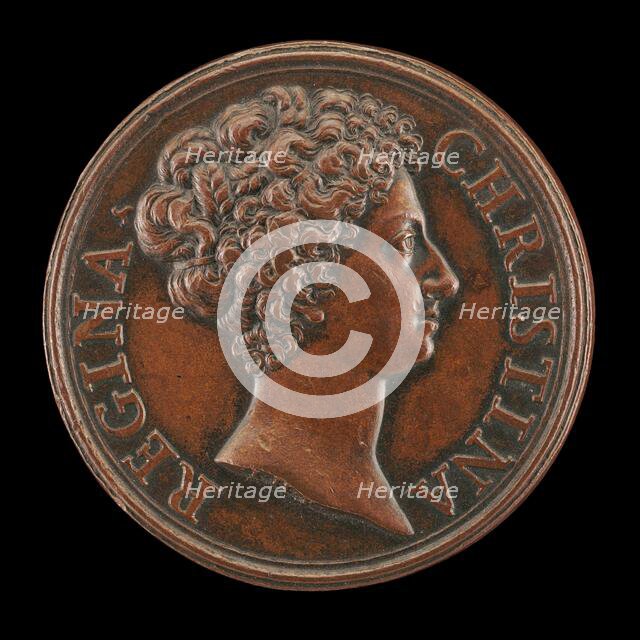 Christina of Sweden, 1626-1689, Queen 1632-1654 [obverse], 1680. Creator: Giovanni Martino Hamerani.