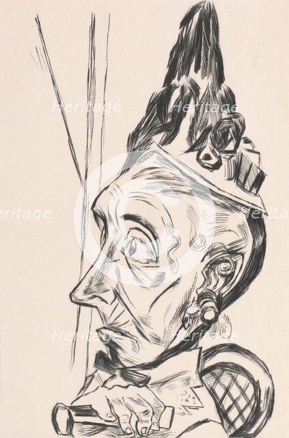 Old Woman with Bonnet (Alte Frau mit Kapothut), 1920. Creator: Max Beckmann.