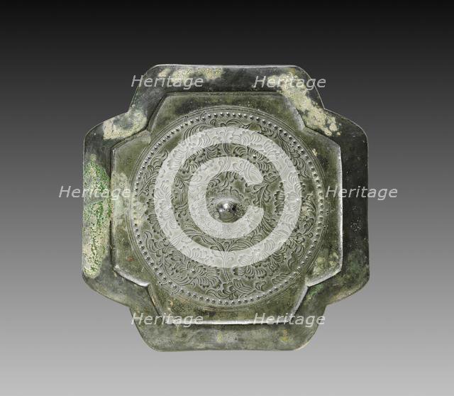 Cruciform Mirror with Six Blossoms, 960-1127. Creator: Unknown.