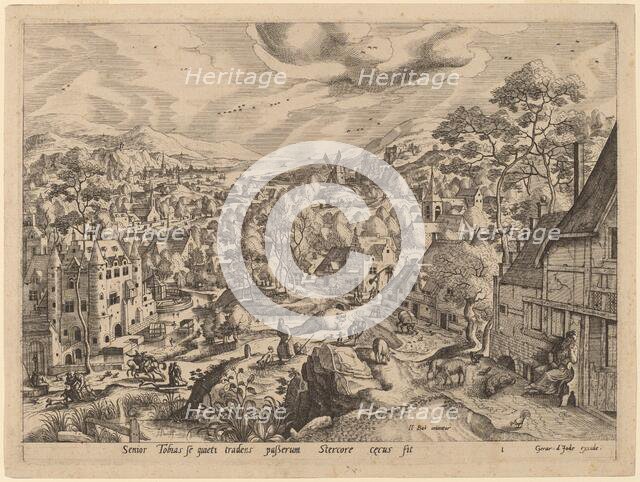 Tobit Blinded by the Sparrow while Sleeping. Creator: Gerard de Jode.