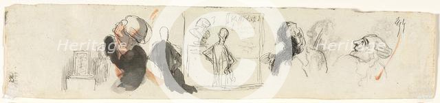 Sketches of Various Figures, third quarter 19th century. Creator: Honoré Daumier (French, 1808-1879).