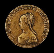 Diane de Poitiers, 1499-1566, Wife of Louis de Breze, Duchess of Valentinois 1548 [obverse], c. 1525 Creator: Unknown.