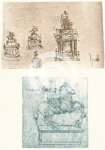 Two preparatory studies for the Sforza Monument, c1482-c1499 (1883). Artist: Leonardo da Vinci.