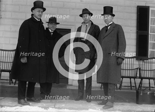Press Correspondents at Mount Vernon - Serbian Missions, Phil Patchen at Right, 1917. Creator: Harris & Ewing.