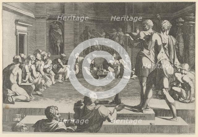 The Banquet of Alexander, 1540-50. Creator: Domenico del Barbiere.