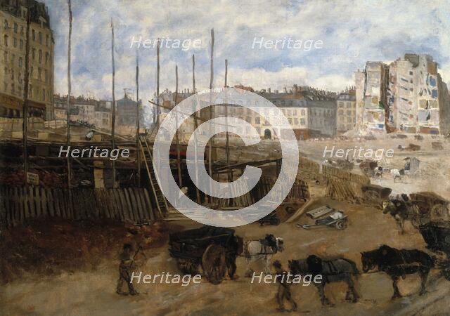 Building the avenue de l'Opera, in 1878, 1st and 2nd arrondissements, Paris, 1878. Creator: Unknown.