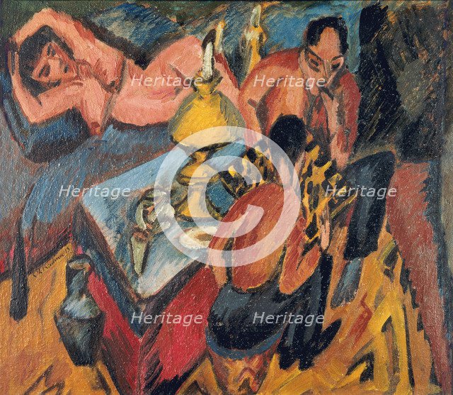 Erich Heckel and Otto Mueller playing Chess, 1913.