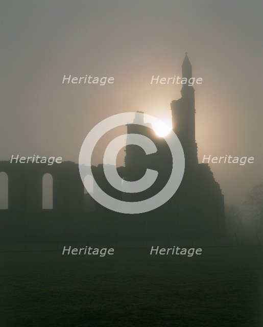Autumn sunset at Byland Abbey, North Yorkshire, 1998. Artist: J Richards